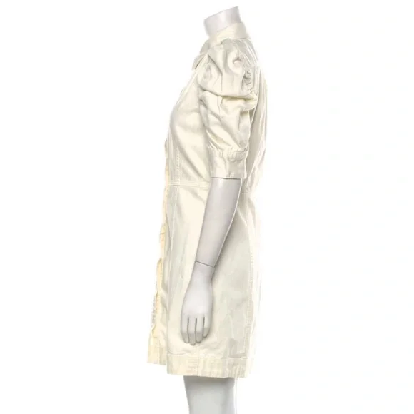 FRAME Gillian Button-Front Puffed Sleeve Mini Dress - Picture 7 of 7